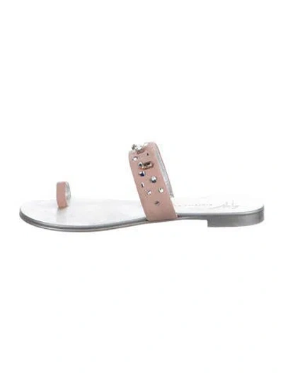 Pre-owned Giuseppe Zanotti Suede Printed Slides In Pink
