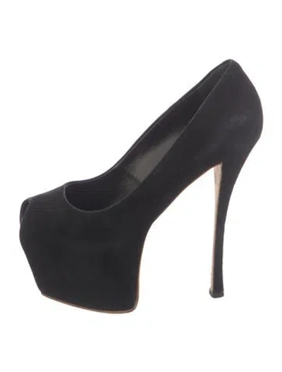 Pre-owned Giuseppe Zanotti Suede Pumps In Black