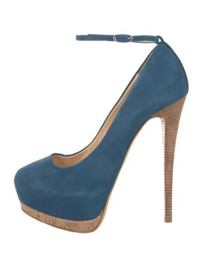 Pre-owned Giuseppe Zanotti Suede Pumps In Blue