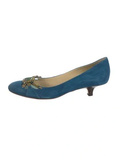 Pre-owned Giuseppe Zanotti Suede Pumps In Blue