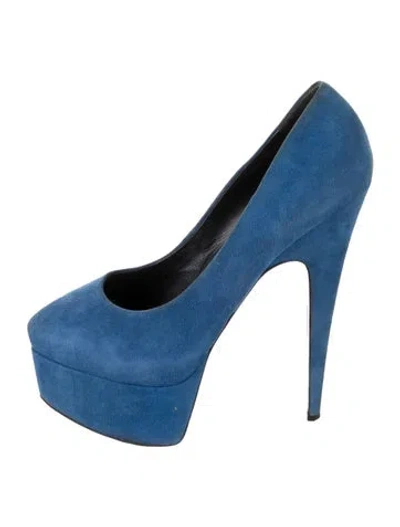 Pre-owned Giuseppe Zanotti Suede Pumps In Blue