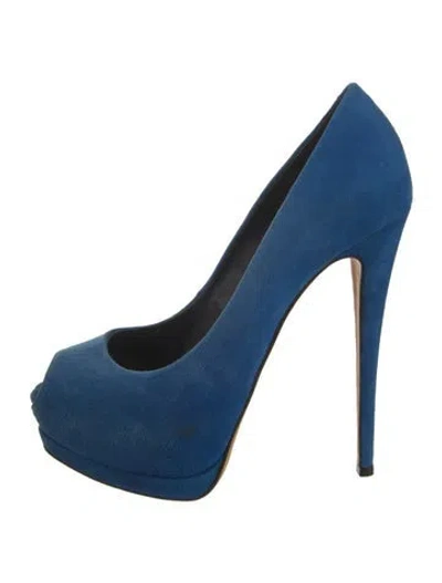 Pre-owned Giuseppe Zanotti Suede Pumps In Blue