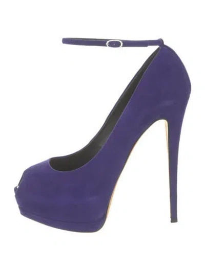 Pre-owned Giuseppe Zanotti Suede Pumps In Blue