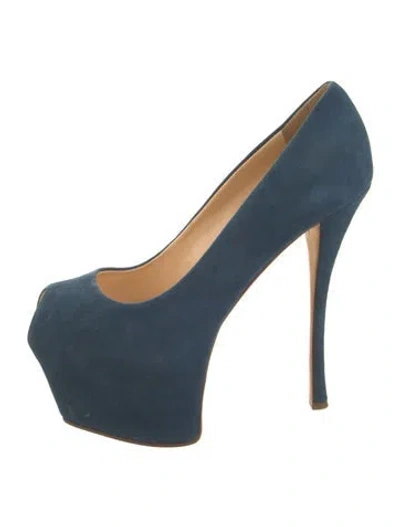 Pre-owned Giuseppe Zanotti Suede Pumps In Blue