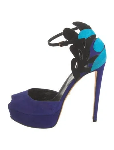 Pre-owned Giuseppe Zanotti Suede Pumps In Blue