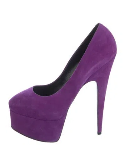 Pre-owned Giuseppe Zanotti Suede Pumps In Purple