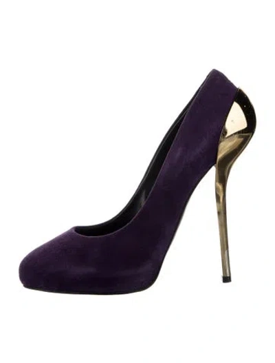 Pre-owned Giuseppe Zanotti Suede Pumps In Purple