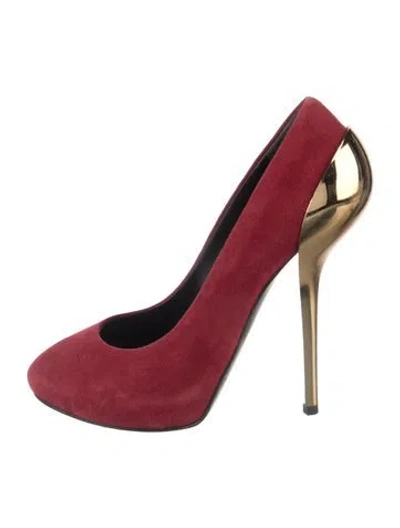Pre-owned Giuseppe Zanotti Suede Pumps In Red