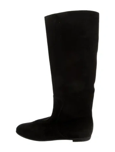 Pre-owned Giuseppe Zanotti Suede Riding Boots In Black