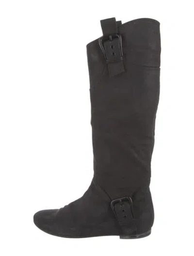 Pre-owned Giuseppe Zanotti Suede Riding Boots In Black