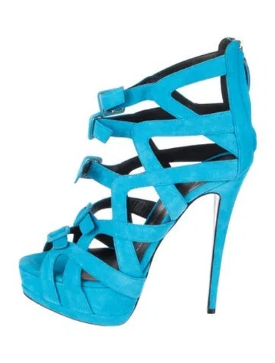 Pre-owned Giuseppe Zanotti Suede Sandals In Blue