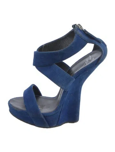 Pre-owned Giuseppe Zanotti Suede Sandals In Blue