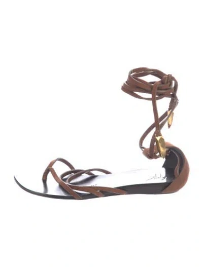 Pre-owned Giuseppe Zanotti Suede Sandals In Brown