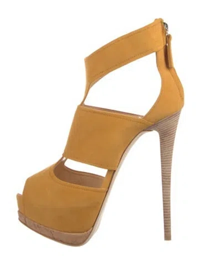 Pre-owned Giuseppe Zanotti Suede Sandals In Yellow