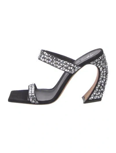 Pre-owned Giuseppe Zanotti Suede Slides In Black