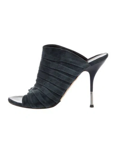 Pre-owned Giuseppe Zanotti Suede Slides In Blue