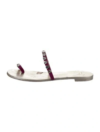 Pre-owned Giuseppe Zanotti Suede Slides In Orange