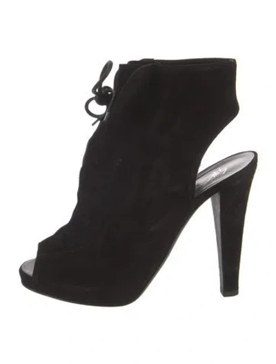Pre-owned Giuseppe Zanotti Suede Slingback Pumps In Black