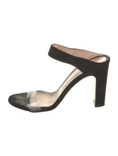 Pre-owned Giuseppe Zanotti Suede Slingback Sandals In Black