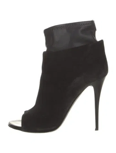 Pre-owned Giuseppe Zanotti Suede Slingback Sandals In Black