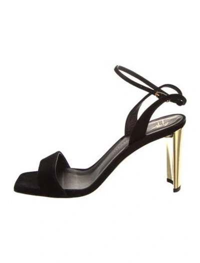 Pre-owned Giuseppe Zanotti Suede Slingback Sandals In Black
