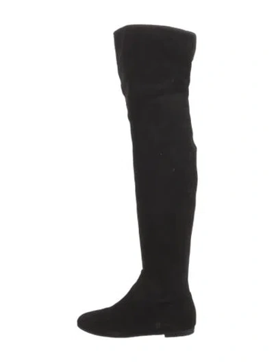 Pre-owned Giuseppe Zanotti Suede Slouch Boots In Black