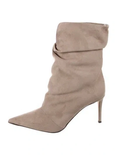 Pre-owned Giuseppe Zanotti Suede Slouch Boots In Grey/neutrals