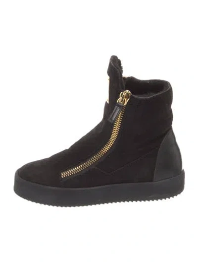 Pre-owned Giuseppe Zanotti Suede Sneakers In Black