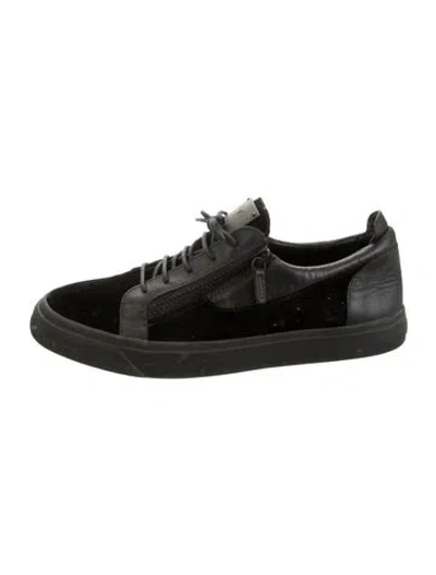 Pre-owned Giuseppe Zanotti Suede Sneakers In Black/green