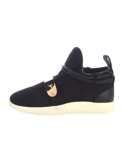 Pre-owned Giuseppe Zanotti Suede Sneakers In Blue