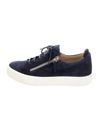 Pre-owned Giuseppe Zanotti Suede Sneakers In Blue