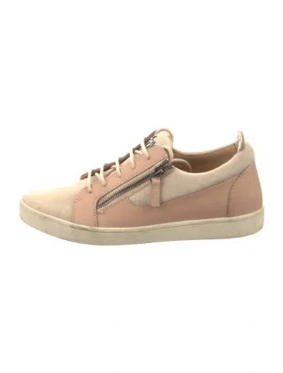 Pre-owned Giuseppe Zanotti Suede Sneakers In Neutral