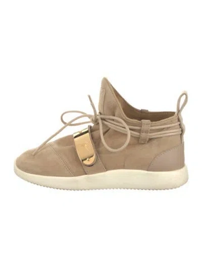 Pre-owned Giuseppe Zanotti Suede Sneakers In Neutrals