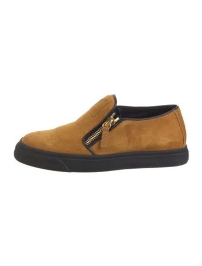 Pre-owned Giuseppe Zanotti Suede Sneakers In Yellow