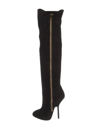 Pre-owned Giuseppe Zanotti Suede Sock Boots In Black