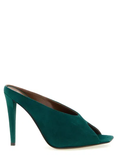 Giuseppe Zanotti Suede Stiletto Mule In Green