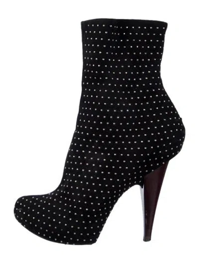 Pre-owned Giuseppe Zanotti Suede Studded Accents Boots In Blue