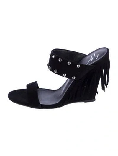 Pre-owned Giuseppe Zanotti Suede Studded Accents Sandals In Multi