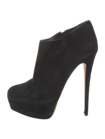 Pre-owned Giuseppe Zanotti Suede Wedge Sneakers In Black