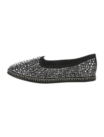 Pre-owned Giuseppe Zanotti Suede Whipstitch Trim Espadrilles In Black