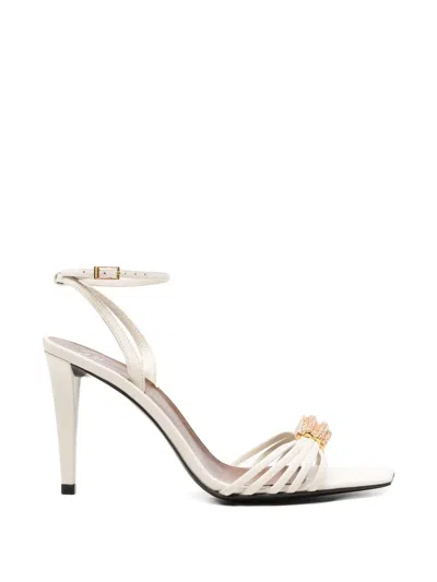 Giuseppe Zanotti Sunset Crystal-embellished Lambskin Sandals In Neutral