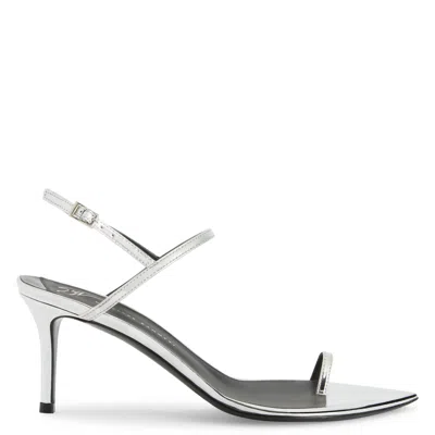 Giuseppe Zanotti Symonne 70mm Slingback Sandals In Silver