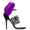 Giuseppe Zanotti Talia Feather-trim Crystal-embellished Sandals In Black