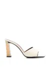 Giuseppe Zanotti Sandals Square Toe Open Block Heel In Neutral