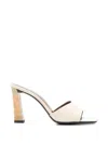 Giuseppe Zanotti Sandals Square Toe Open Block Heel In White