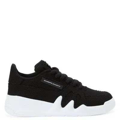 Giuseppe Zanotti Talon Frayed-edge Sneakers In Black