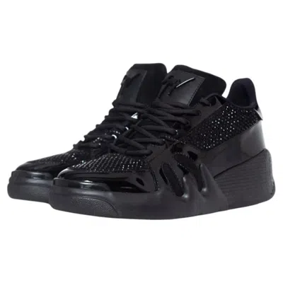 Pre-owned Giuseppe Zanotti , Talon Black Trainers With Rhinestones