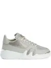 Giuseppe Zanotti Talon Crystal-embellished Low-top Sneakers In Grey