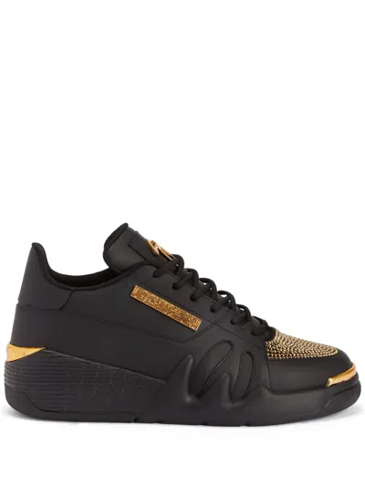 Giuseppe Zanotti Talon Crystal-embellished Sneakers In Black