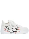 Giuseppe Zanotti Talon Graffiti-print Low-top Sneakers In White